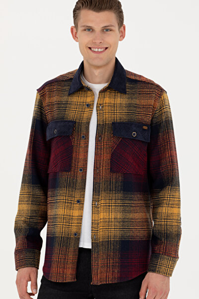 U.S. Polo Assn. Cămașă cu mânecă lungă pentru bărbați, kaki deschis, 50272716-VR183