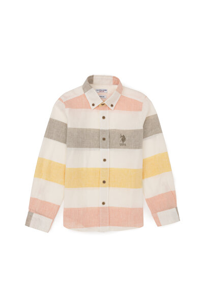 U.S. Polo Assn. Khaki színű fiúing – hosszú ujjú, 50283858-VR027