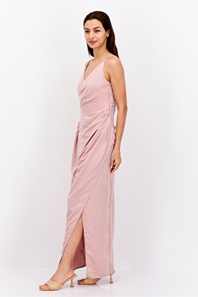 Lıttle Mıstress Women Plain Maxi Dress, Old Rose