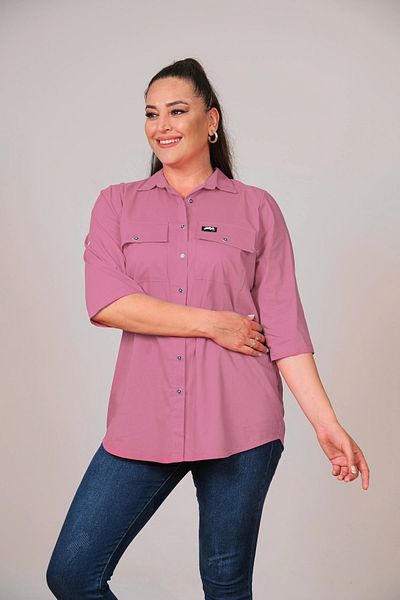 Lady Majestic Cămașă din bumbac de mărime mare