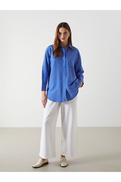 LC Waikiki Cămașă de damă oversize cu dungi de sezon nou tunică - S5L970Z8