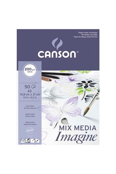 Canson Imagine A5 14.8x21 200 gr Multi-Purpose Picture Notebook 50 Pages