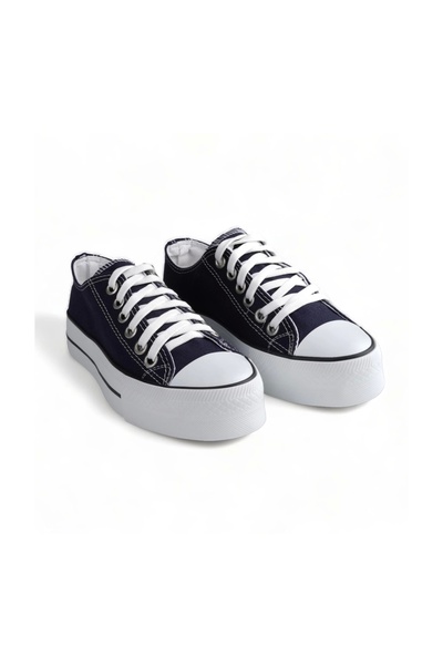 Melen Shoes Skywalk Lacivert Yüksek Taban Sneaker Kadın Spor Ayakkabı