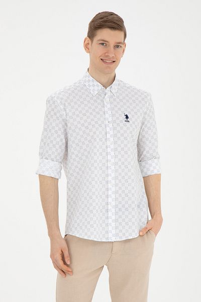 U.S. Polo Assn. Ανδρικό μακρυμάνικο πουκάμισο Navy Blue - 50282820 -VR033