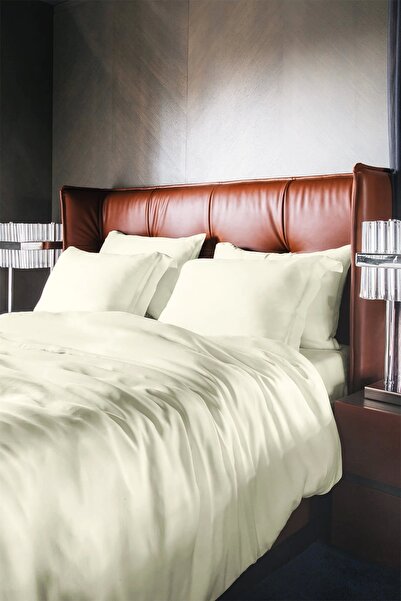 İssimo Home Jade Cream Vegan İpek Nevresim Takımı Çift Kişilik