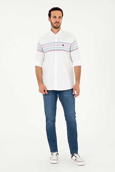 U.S. Polo Assn. Cămașă cu mânecă lungă mentă pentru bărbați 50288910 -VR090