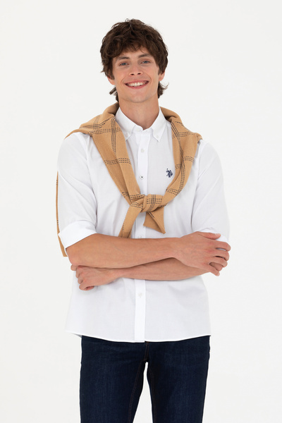 U.S. Polo Assn. Erkek Beyaz Uzun Kollu Basic Gömlek 50271291-VR013