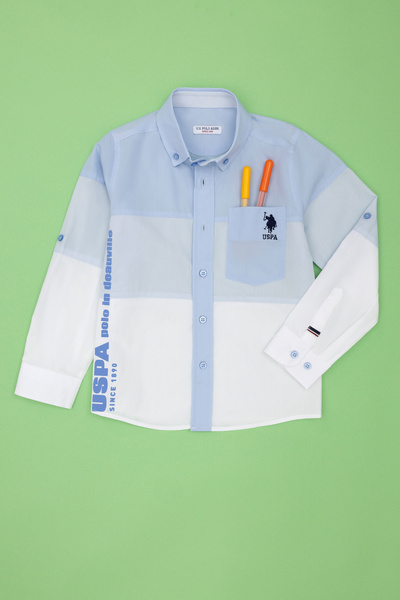 U.S. Polo Assn. Dečija plava košulja sa dugim rukavima 50263766-VR036