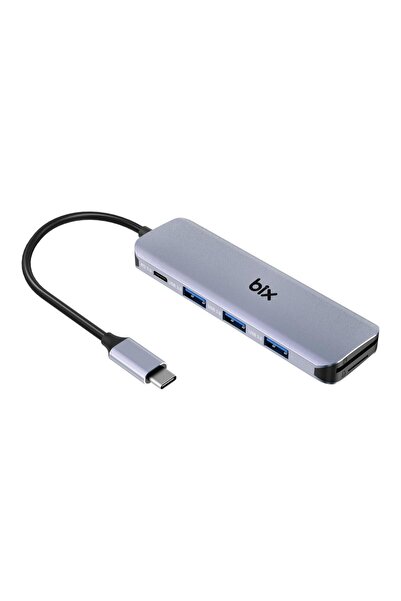 Bix Type-c Usb 3.0 Pd Kart Okuyucu 3 Portlu Çoklayıcı Hub