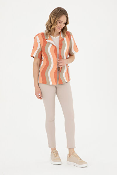 U.S. Polo Assn. Kadın Pudra Kısa Kollu Gömlek 50288518-VR042