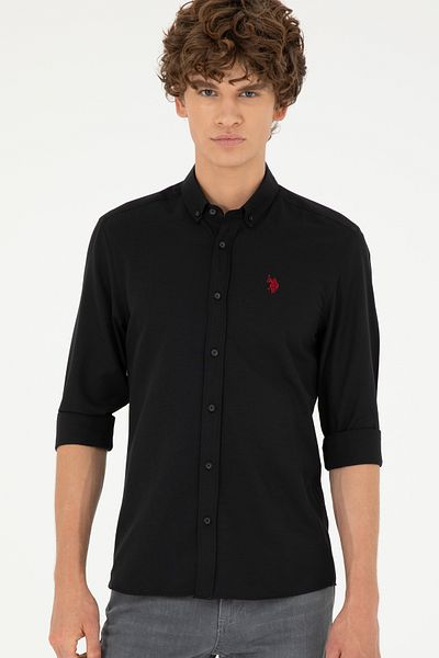 U.S. Polo Assn. Мъжка черна риза с дълъг ръкав - Basic Model50288629-vr046