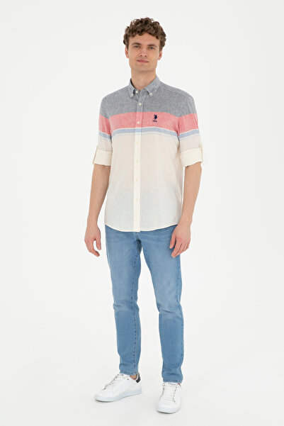 U.S. Polo Assn. Erkek Kırmızı Uzun Kollu Gömlek 50283691-VR030