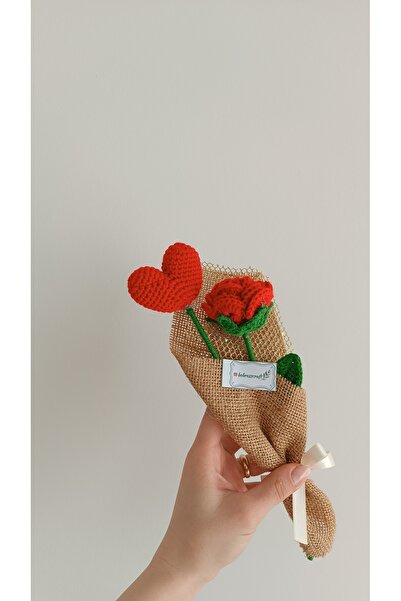 DelinaFrida-BobRossCraft باقة قلب الورد، باقة محبوكة يدويًا، أفكار هدايا عيد ...