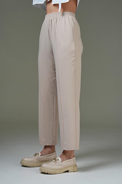 Saade Stone Elastic Waist Roof Detailed Trousers