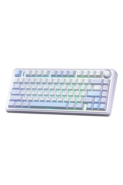 Aula F75 Mechanical Rgb Gray Switch - Wireless Macro, Hot Swap Keyboard, Ice Blue