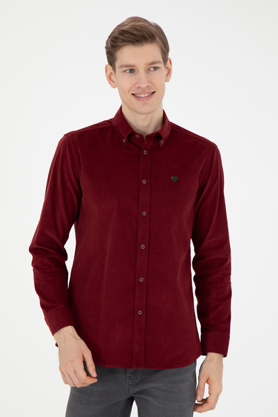U.S. Polo Assn. Men's Burgundy Long Sleeve Shirt 50272683 -Vr014