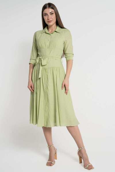 mica فستان نسائي متوسط الطول بأكمام 3/4