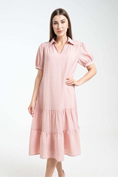 mica فستان قصير بأكمام سبعة أرباع