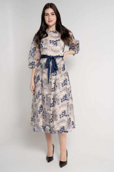 mica فستان ميدي بأكمام 3/4 للنساء