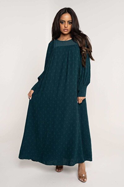 mica Long Solid Color Dress with Long Sleeves