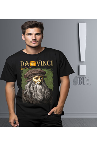 BUTSHIRT Leonardo Da Vinci ’ Baskılı  Regular - Fit Unisex Tişört.