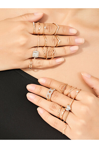 Styli مجموعة من 21 خاتمًا مزخرفًا متنوعًا