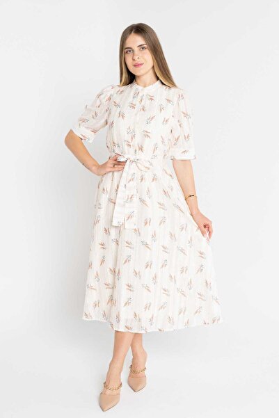 mica فستان ميدي بأكمام قصيرة