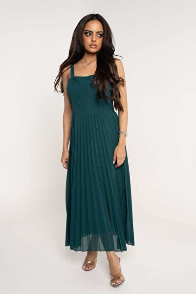 mica Sleeveless Pleated Midi Dress