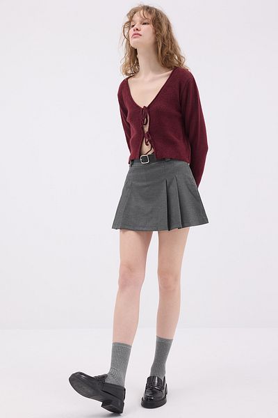 Addax Front Tie Knitwear Cardigan H3410