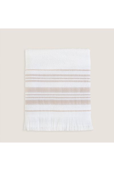 Chakra Derin Bamboo Face Towel 50x90 cm Beyaz-Beige