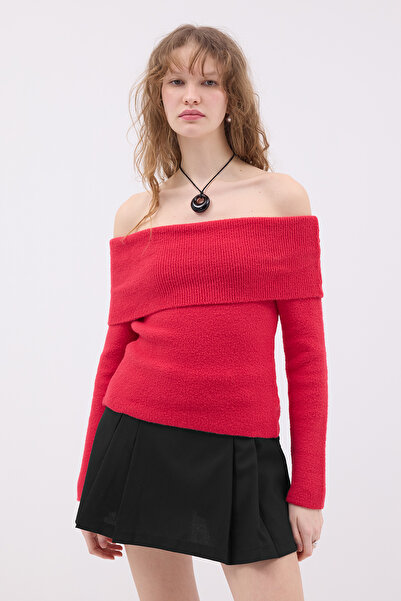 Addax Soft Textured Madonna Collar Knitwear Sweater K3383-B6