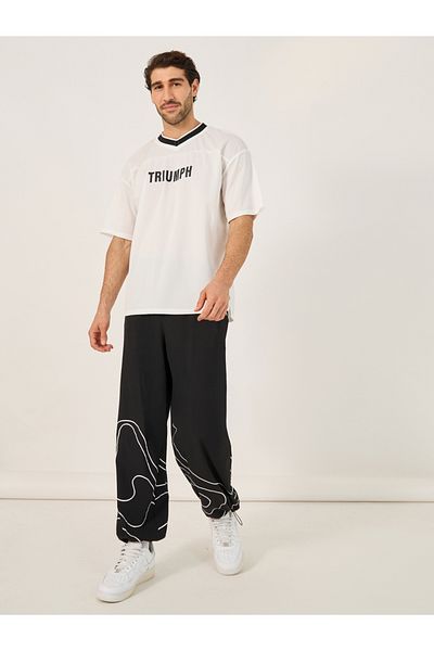 Styli NASA Print Parachute Track Pants with Toggle Cuffed