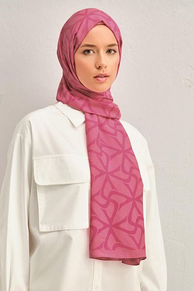 Armine Defne Floş Viscose Shawl - 39 - Pink
