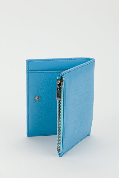 Fossil Portofoliu de mână pentru femei Sky Blue din piele naturală, portofoliu pentru carduri