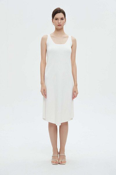 mica Simple Square Neck Midi Dress for Women