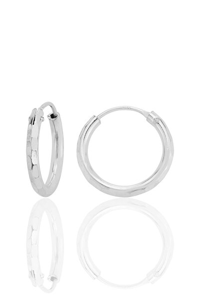 Söğütlü Silver Gümüş lazer kesimli 16 mm halka küpe SGTL12748RODAJ