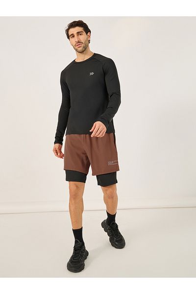 Styli 2In1 Running Shorts with Minimal Print & Zip Pocket Detail