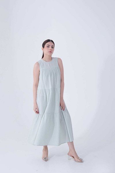mica Striped Midi Kloosh Dress without Sleeves