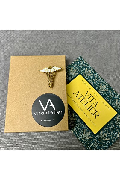 Vita Atelier Doktorlara özel tasarım broş 46 - Beyaz Tıp Sembolü