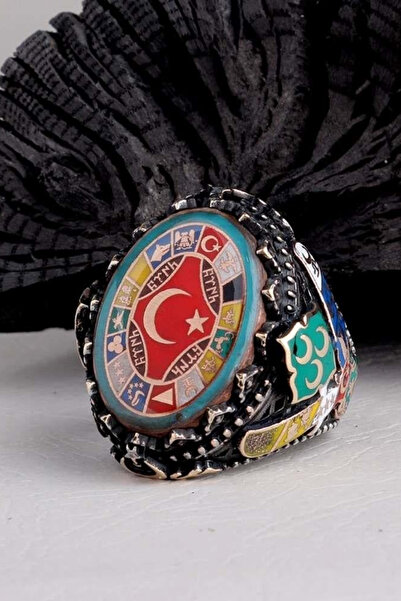 Diriliş Takı Üç Hilal 16 Türk Devleti Gümüş Yüzük