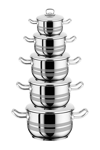 Top Chef 8 Piece Turkish Stainless Steel 18/10  Cookware Set