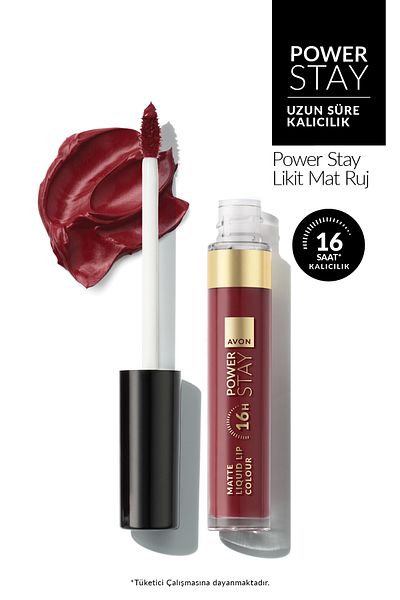 AVON Power Stay Likit Mat Ruj - Stay Put Sangria