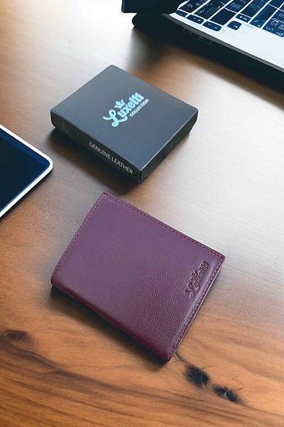 Luxetti Genuine Leather Classic Claret Red Wallet (12cm X 9cm)