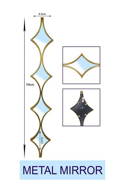 TrentonGCC Gold Metal Wall Mirror - Decorative Long Hanging Mirror