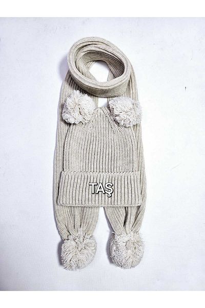 Nimini Kids Baby Kids Pompom Winter Scarf Beanie Set