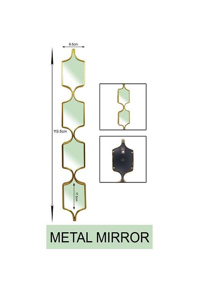 TrentonGCC Golden Metal Wall Mirror - Decorative Long Hanging Mirror