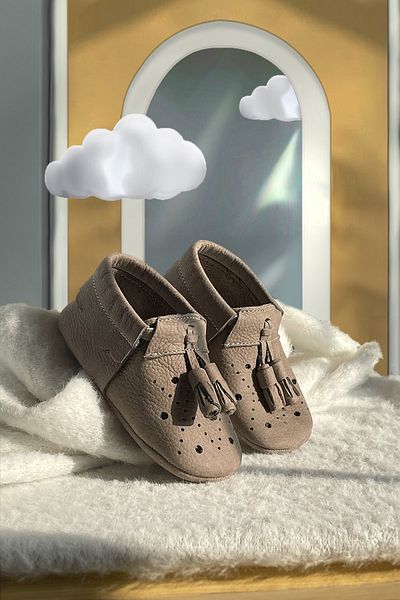 BRITY First Step Baby Shoes 100% Genuine Leather Tasseled Moccasin