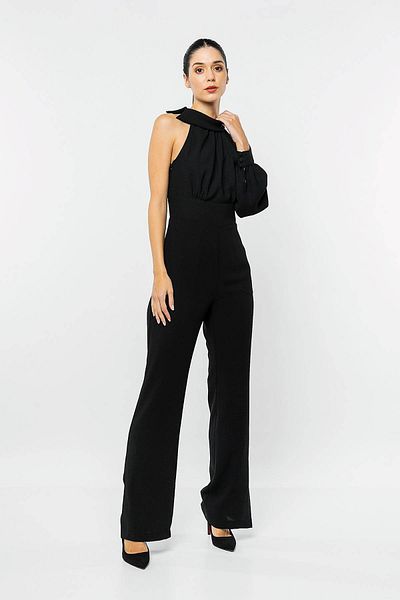 INVIDIA Single Balloon Sleeve Collar Detailed Jumpsuit