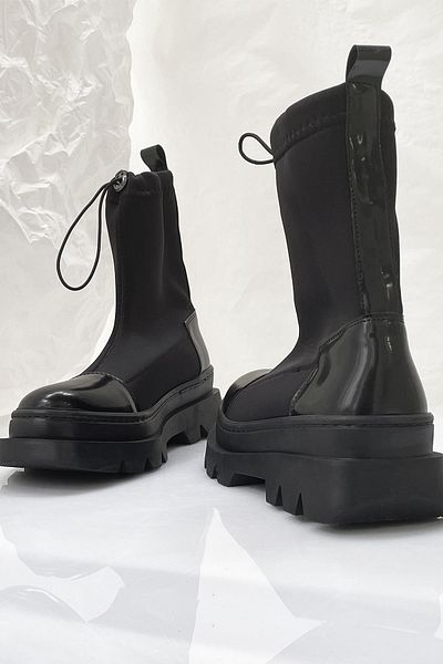 BRITY Γυναικείες Μπότες Scuba Fabric - Λεπτομερής Σχεδίαση