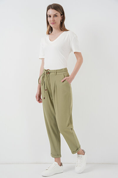 Bigdart 6660 Model - Khaki Linen Belted Trousers